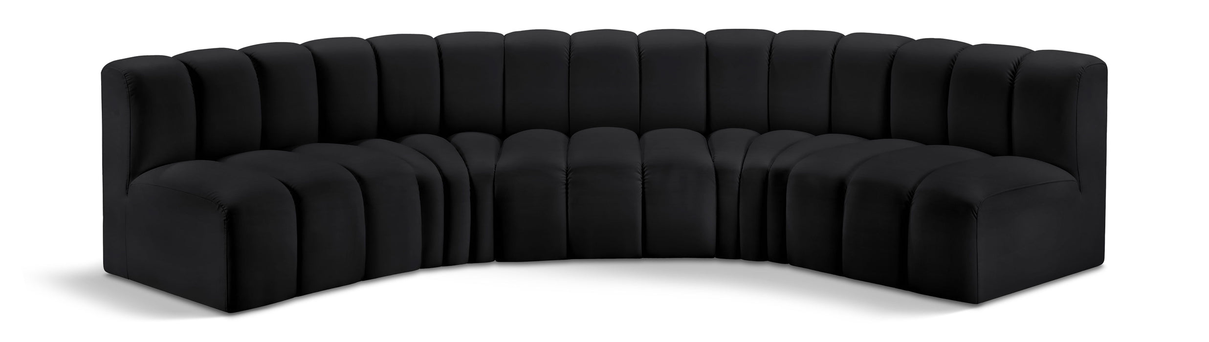 Arc - Faux Leather 5 Piece U-Shaped Modular Sofa