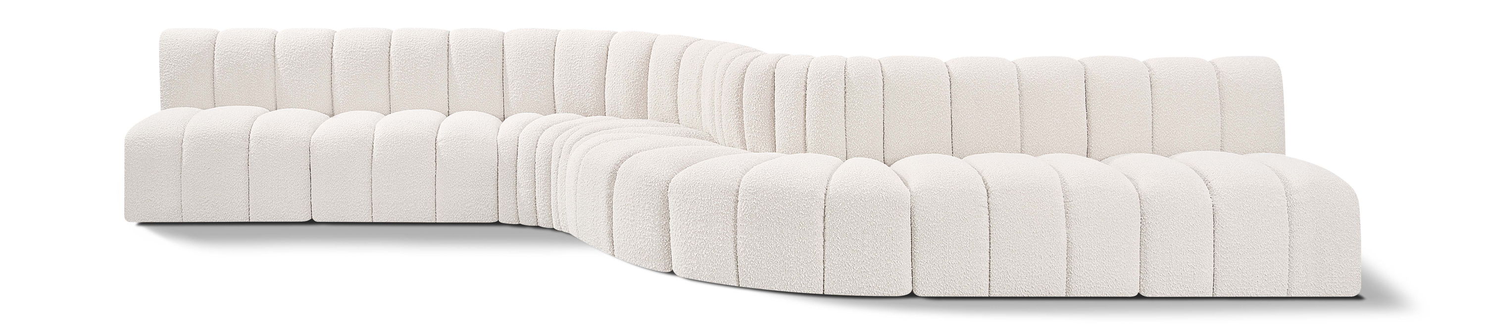 Arc - Boucle Fabric 8 Piece Curved Modular Sofa