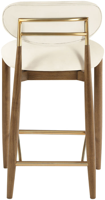 Riccio - Stool - Walnut And Gold Frame