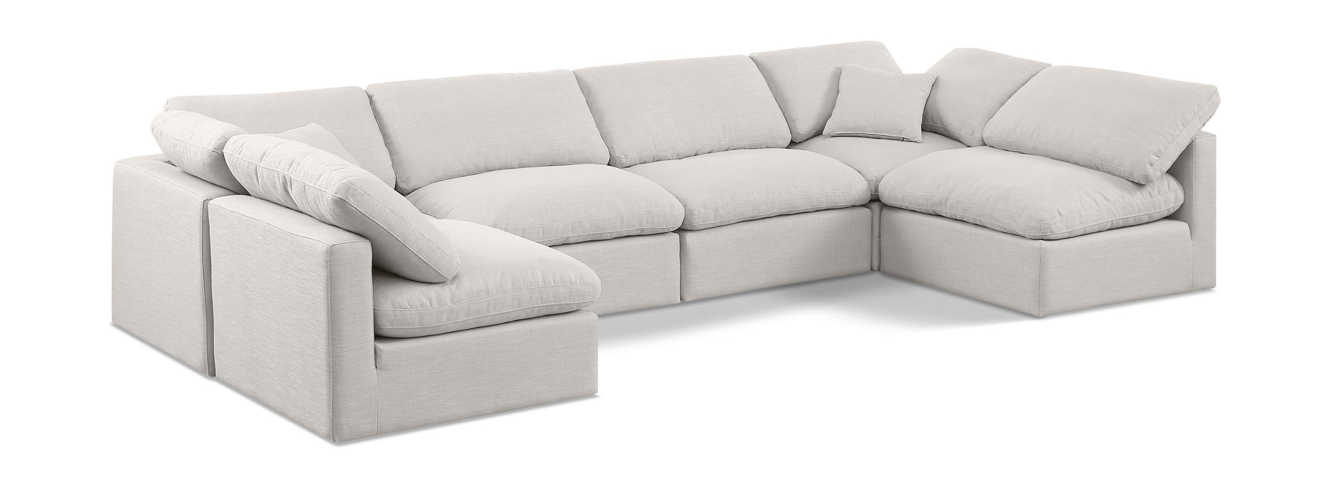 Indulge - Linen 6 Piece Modular U-Shaped Sectional