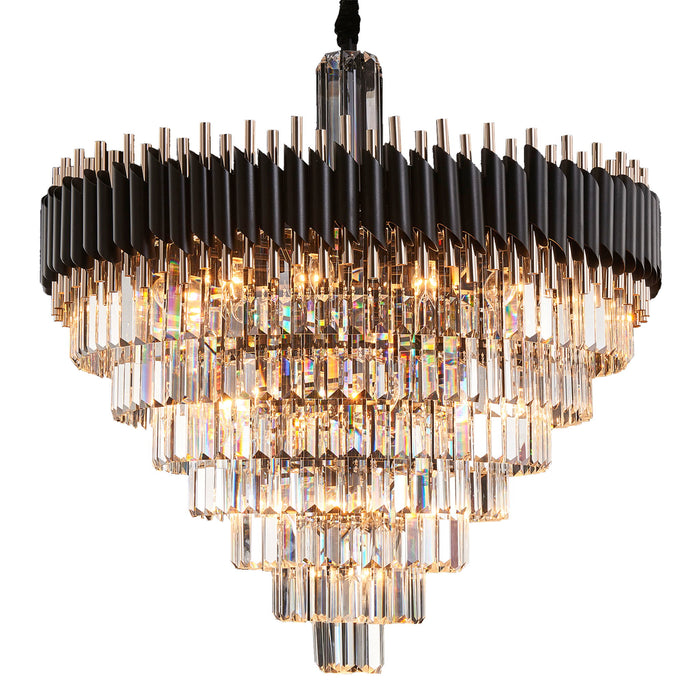 Michael Amini Lighting - Symphony Round 37-Light Crystal Chandelier - Black