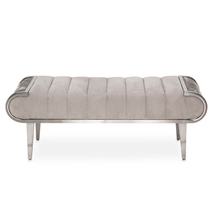 Roxbury Park - Tufted Bench - Stainless Steel