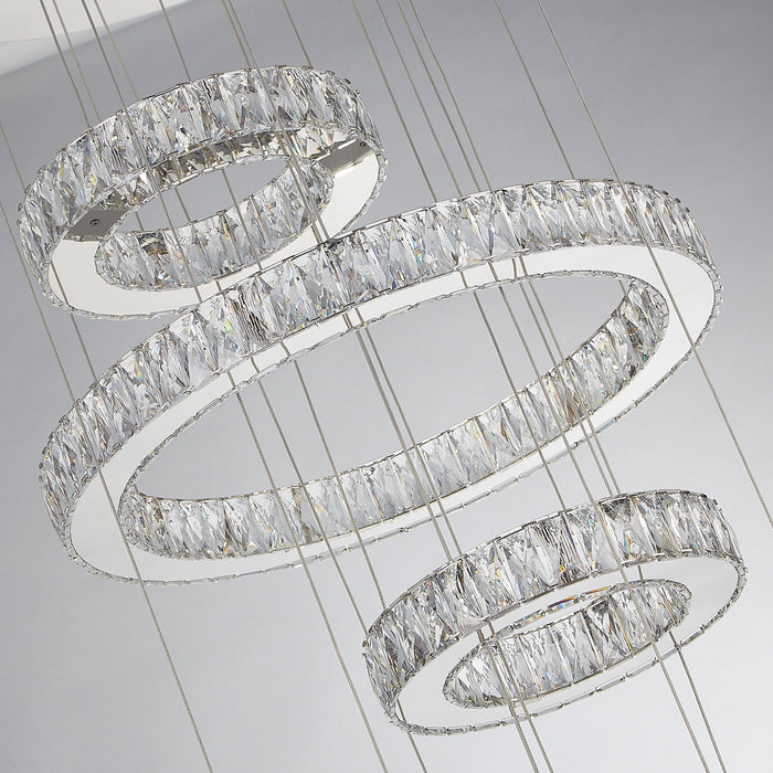 Michael Amini Lighting - Galaxy Modern 49" Crystal Chandelier - Chrome