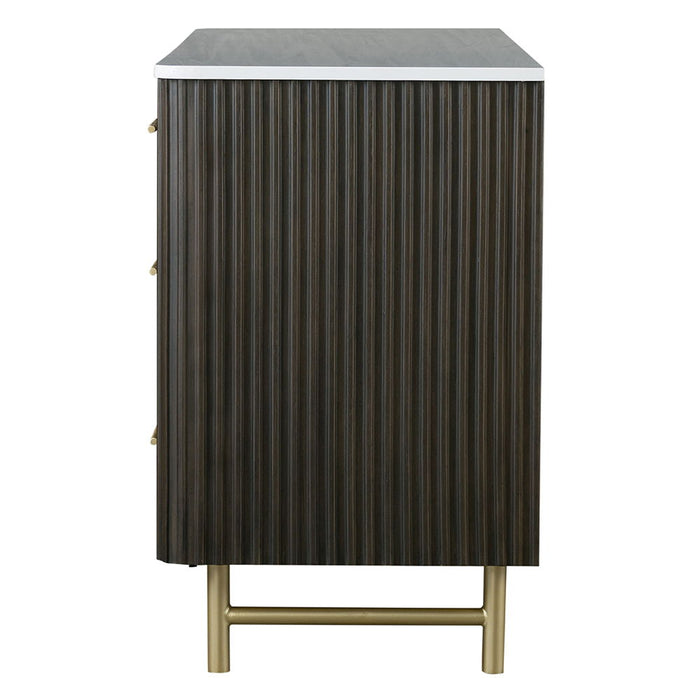 Clayten - Dresser - Marble Top & Espresso