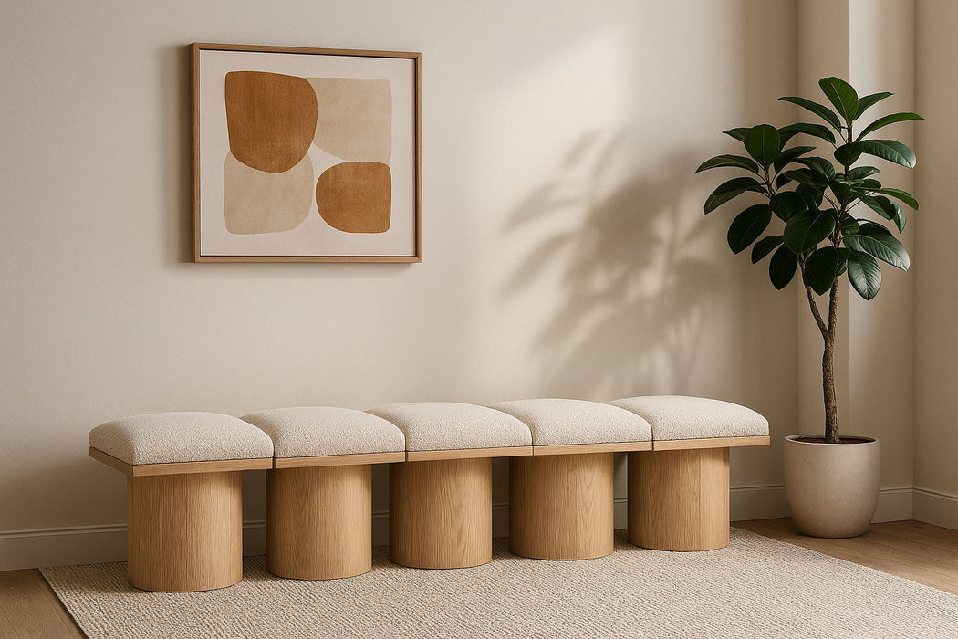 Pavilion - 5 Piece Modular Bench With Natural Base