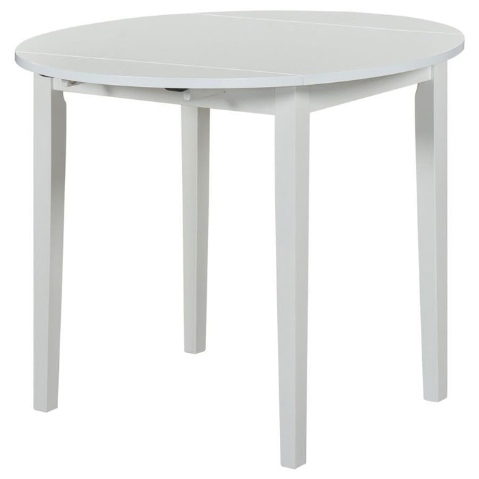 Bucknell - 3 Piece Round Drop Leaf Dining Table Set - White