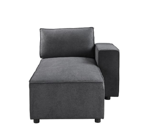 Silvester - Modular Chaise With 2 Pillows - Gray Fabric