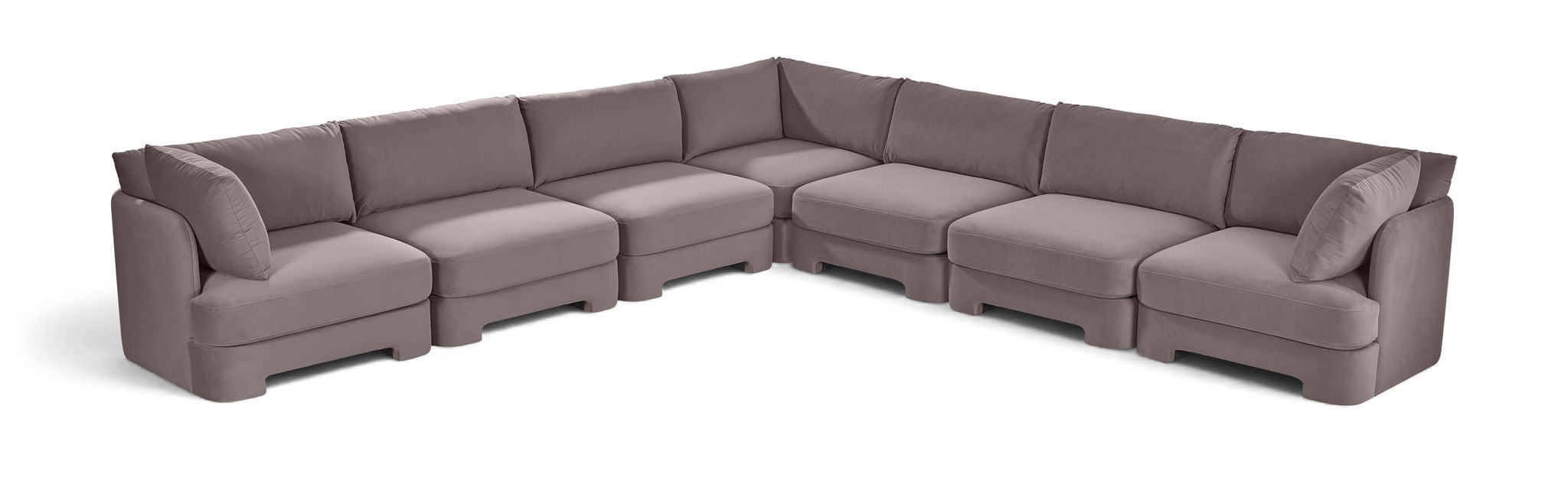 Hammond - Velvet Performance Fabric Upholstered 7 Piece Corner Sectional
