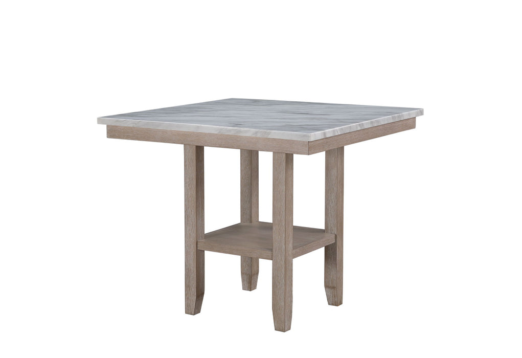 D4010 - 7 Piece Dining Room Set (Bar Table And 6 Bar Stools) - Natural / White