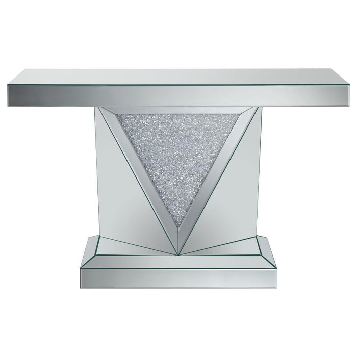 Amore - Mirrored Acrylic Entryway Sofa Console Table - Silver