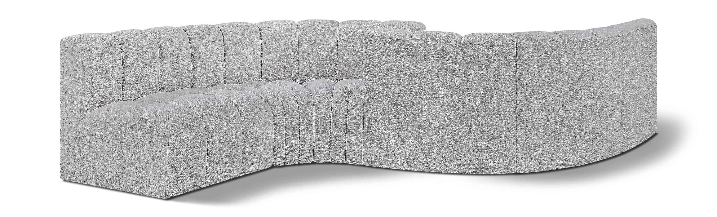 Arc - Boucle Fabric 6 Piece Modular Sofa - Black