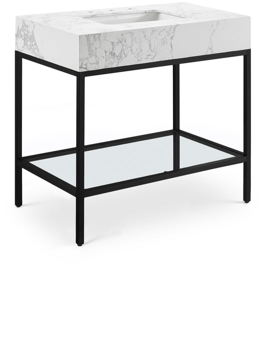 Marmo - Engineered Marble Bathroom Vanity With Black Base