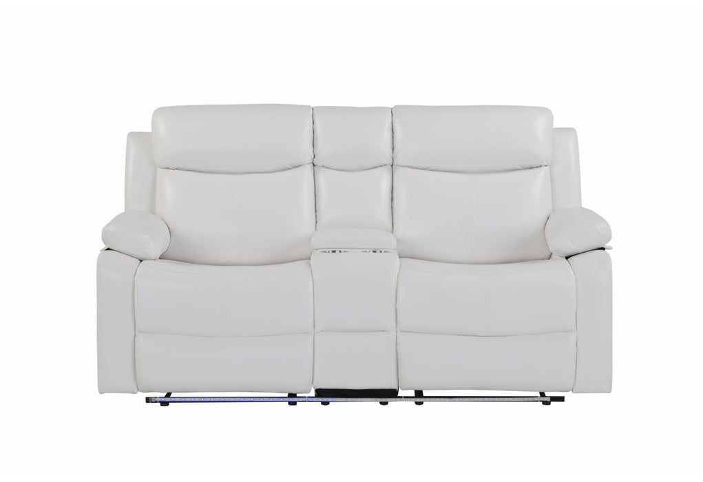 U6026 - Console Reclining Loveseat With LED And Speaker - White