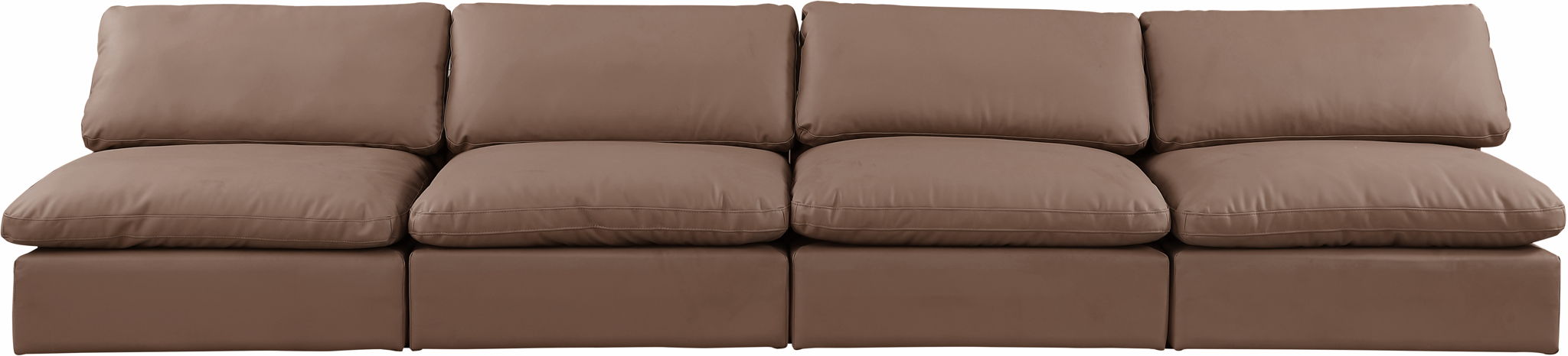Comfy - Faux Leather Modular Armless Sofa 4 Seats