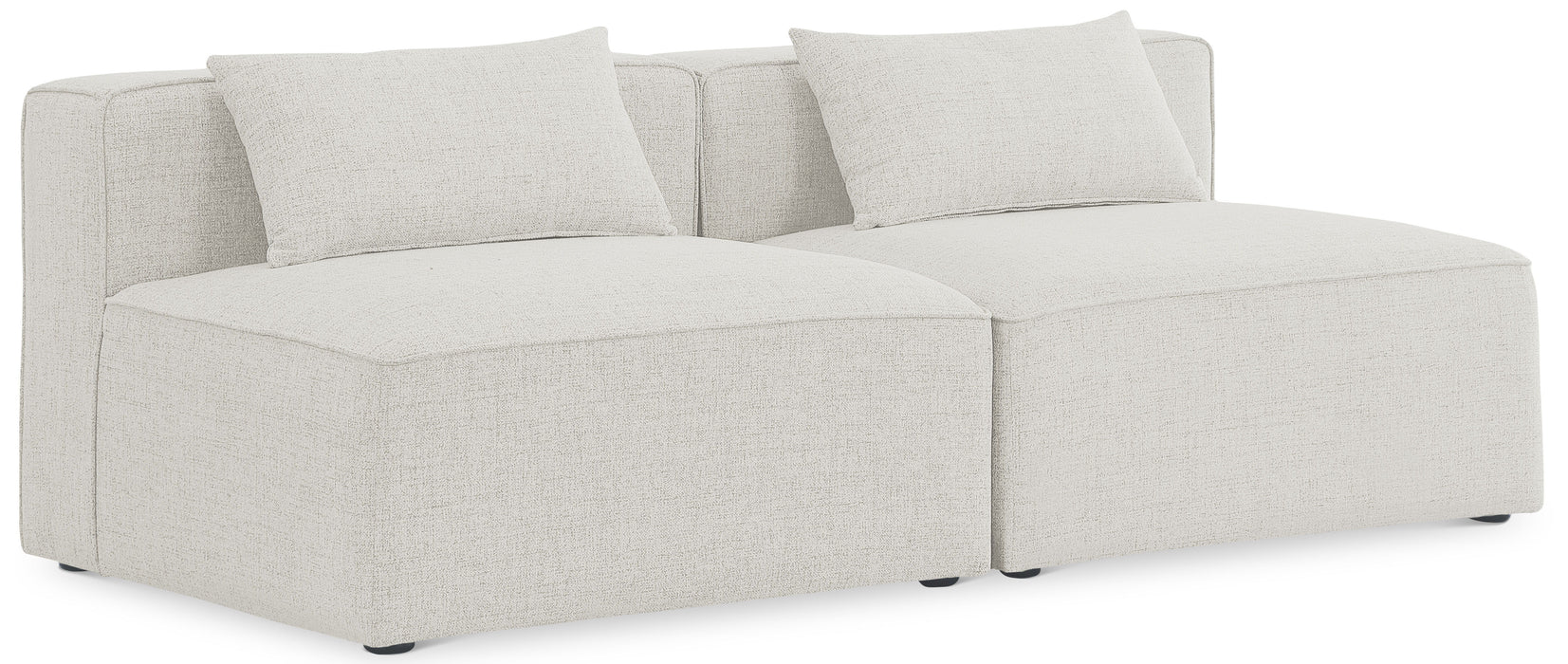 Cube - Linen Modular 2 Seat Armless Sofa