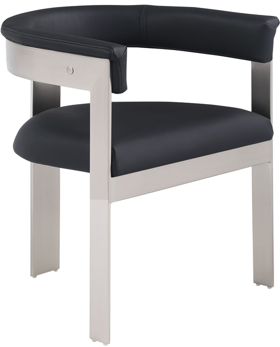 Romeo - Faux Leather Dining Chair With Silver Base (Set of 2)