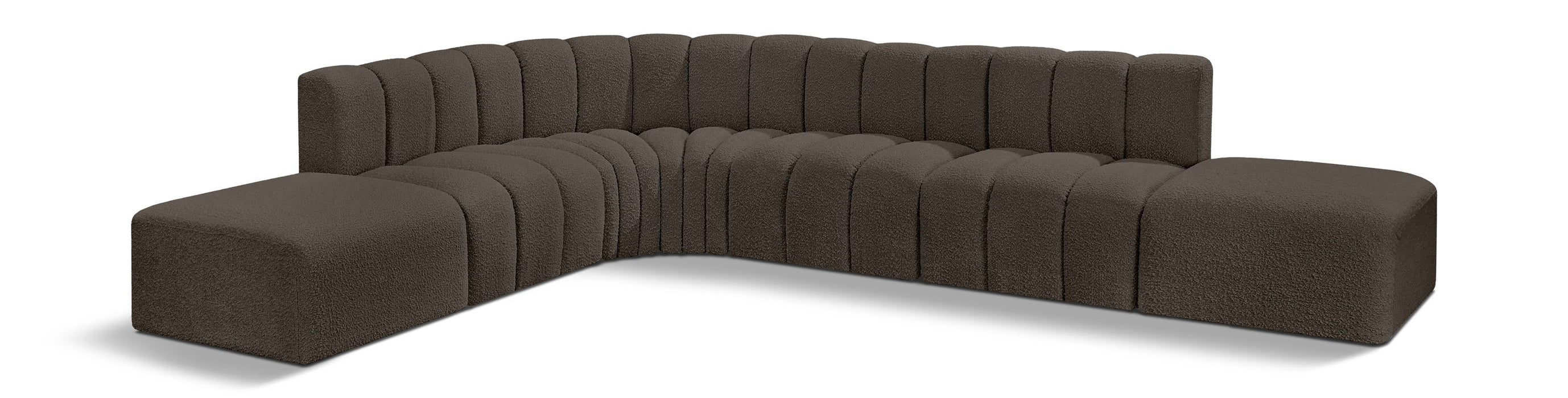 Arc - Boucle Fabric 7 Piece Corner Modular Sofa