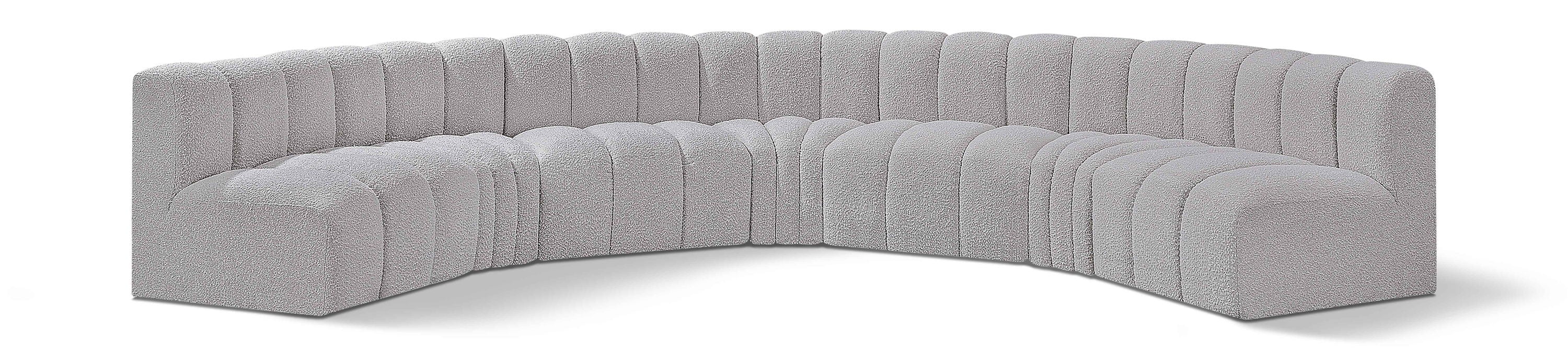 Arc - Boucle Fabric 7 Piece U-Shaped Modular Sofa