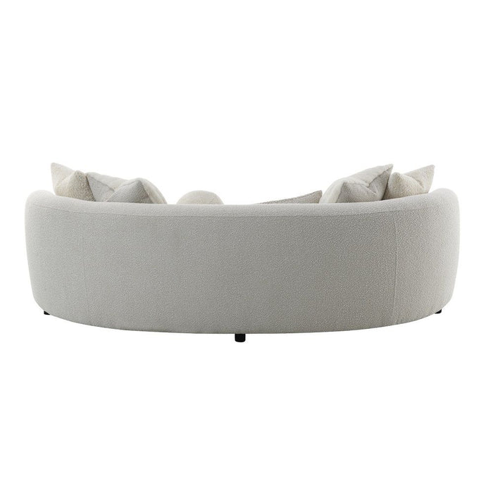 Iniko - Sofa With 6 Pillows - Beige Boucle