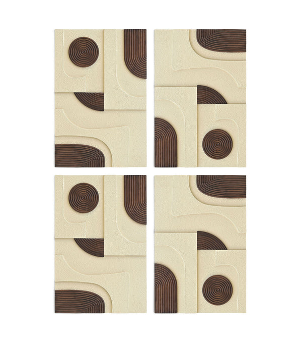 Element - Mango Wood 4 Piece Wall Art