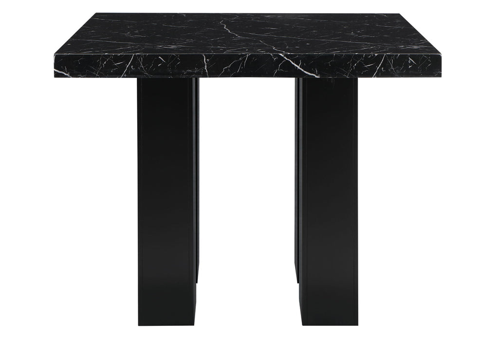 D04 - 7 Piece Dining Room Set (White Bar Table And 6 Bar Stools) - Black / White