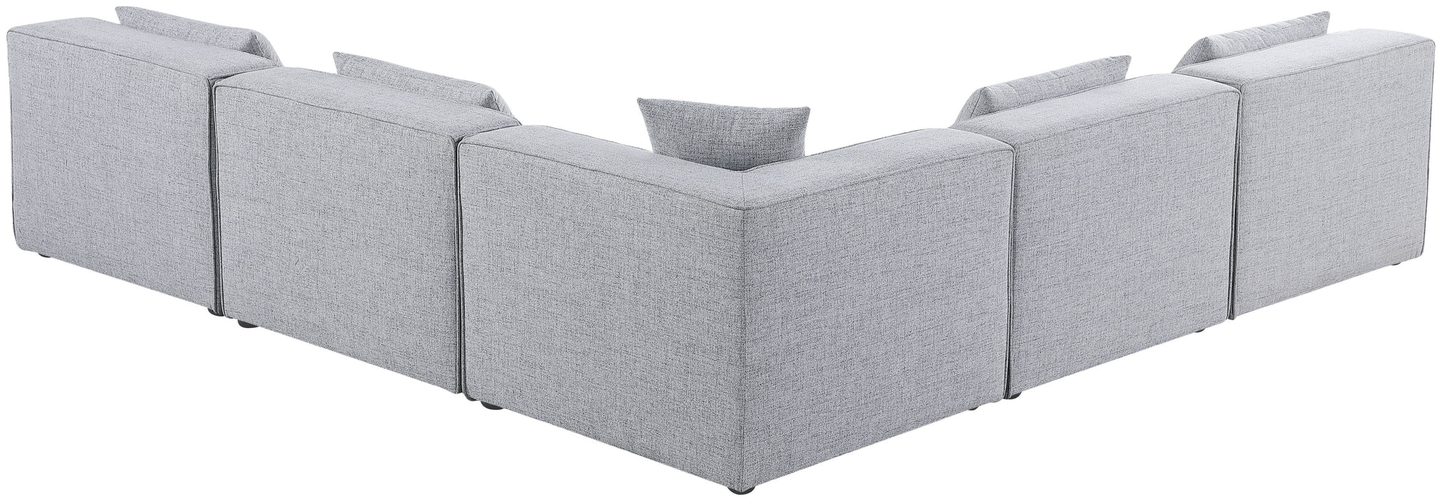 Cube - Linen 5 Piece Modular Corner Armless Sectional