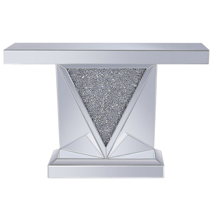 Noralie - 31"H Console Table - Mirrored & Faux Diamonds