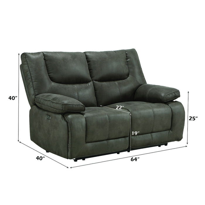 Harumi - Power Motion Loveseat With USB - Gray Fabric