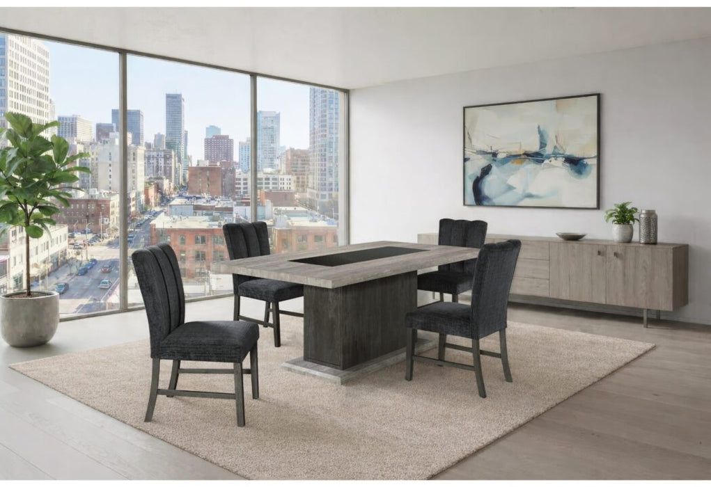 D8030 - Dining Table and 4 Dining Chairs - Black/Brown