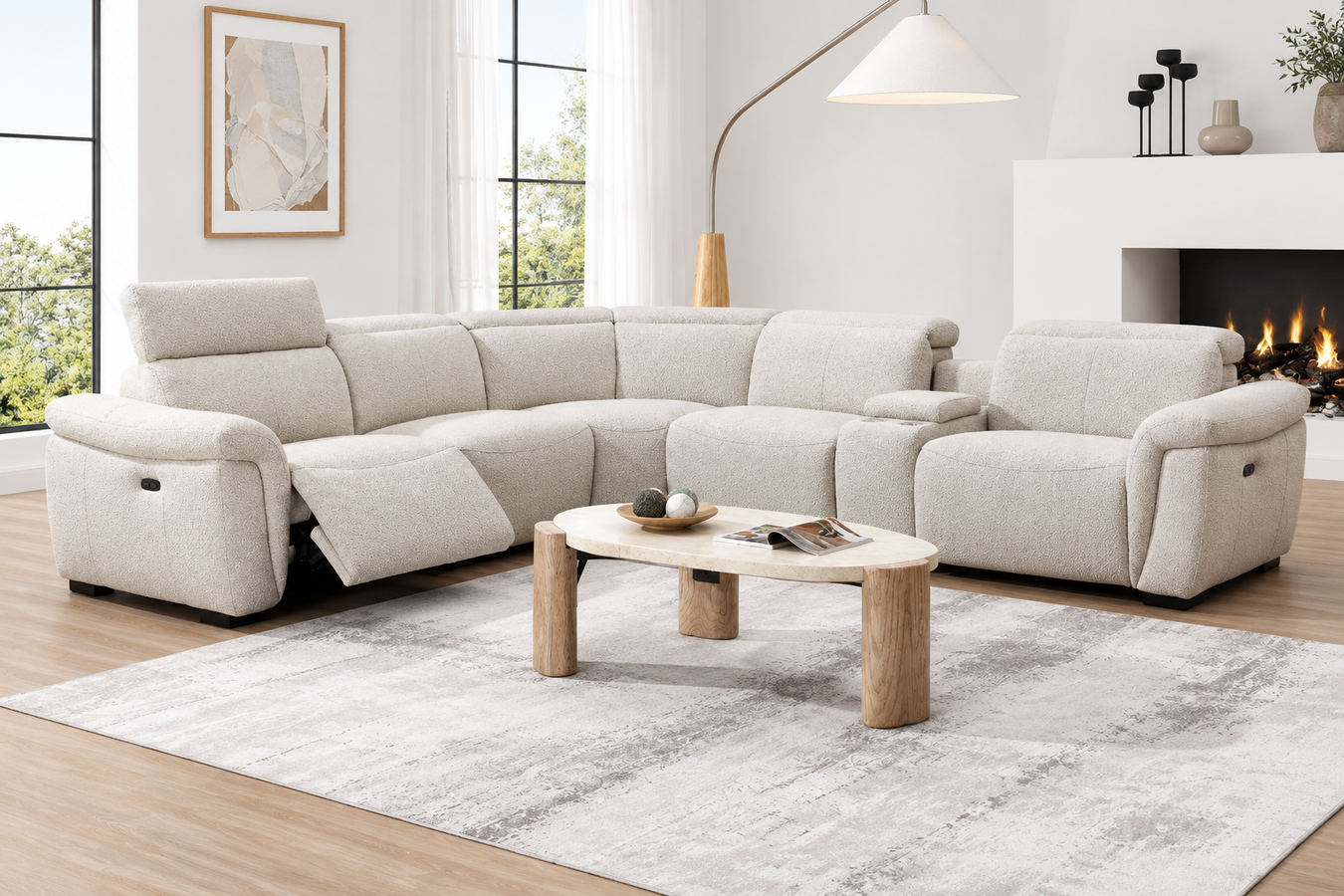 Dayana sectional sofa enhances any living space with its contemporary elegance and functionality, creating a cozy and inviting atmosphere for your home.