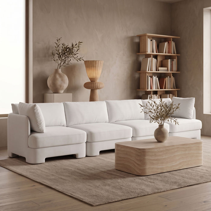 Hammond - Velvet Performance Fabric Upholstered 4 Piece Sofa