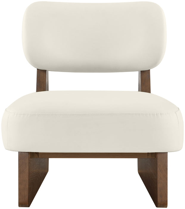 Vetra - Vegan Leather Upholstered Accent Chair With Brown Base