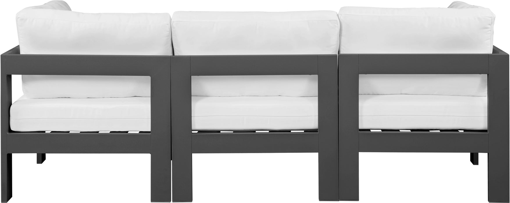 Nizuc - Outdoor Patio 3 Seat Modular Sofa With Gray Frame