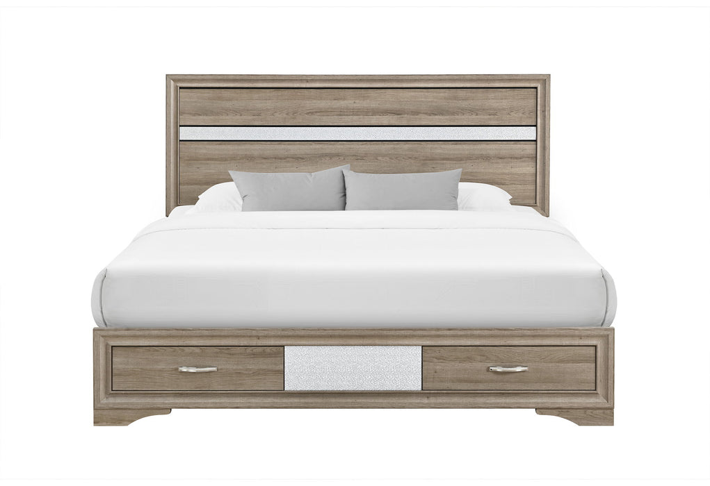 Seville - 5 Piece Queen Bedroom Set (Bed, Dresser & Mirror, Nightstand, Chest) - Natural