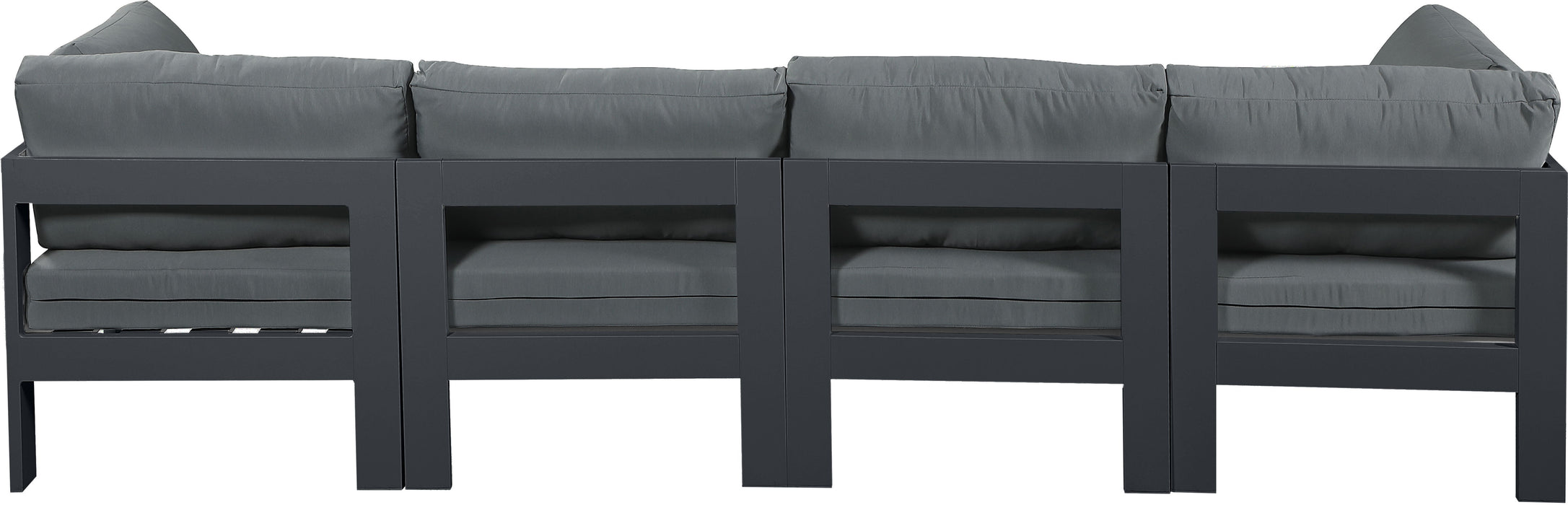 Nizuc - Outdoor Patio 4 Seat Modular Sofa With Gray Frame