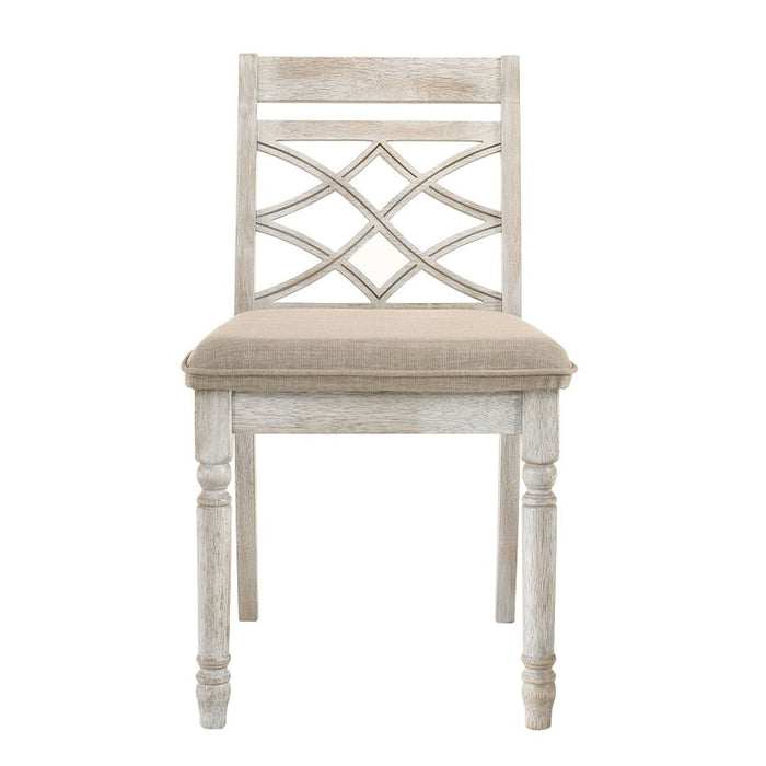 Cillin - Side Chair Set of 2) - Fabric, Walnut & Antique White