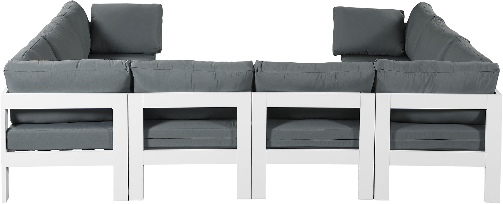 Nizuc - Outdoor Patio 8 Piece Modular Sectional With White Frame