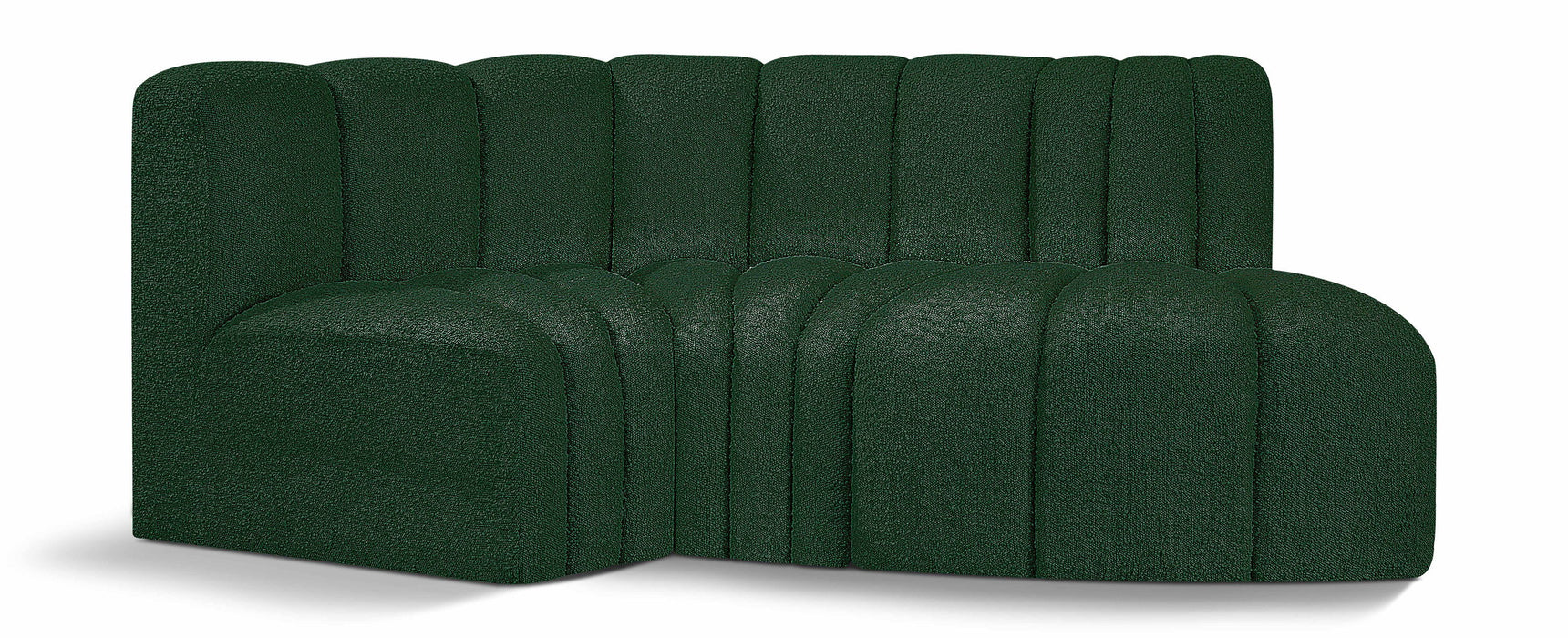 Arc - Boucle Fabric 3 Piece Modular L-Shaped Sofa