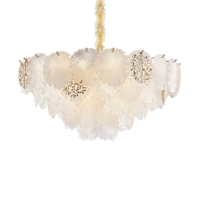 Michael Amini Lighting - Almara 18-Light Frosted Glass Chandelier - Frost / Gold