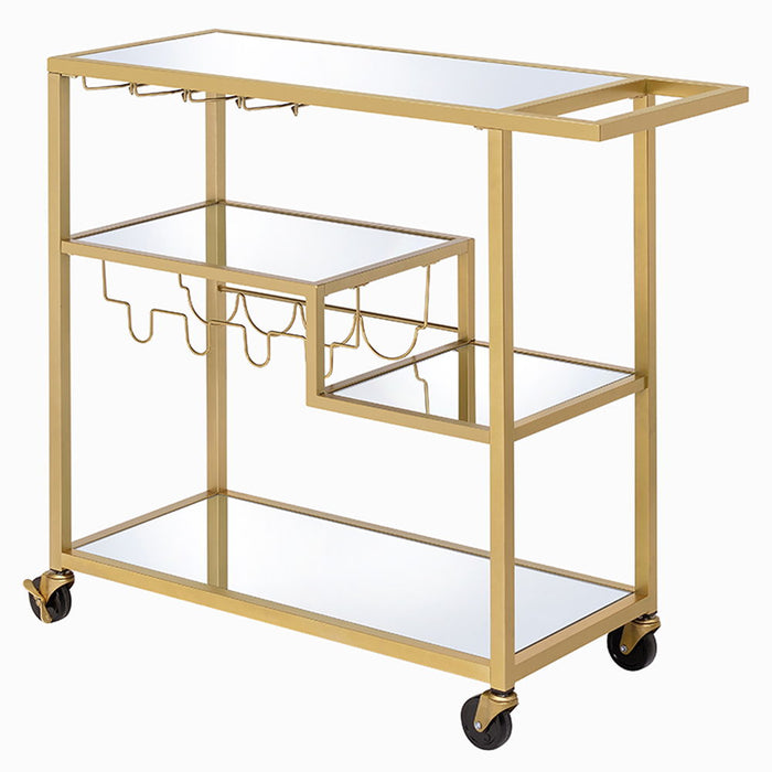 Adamsen - Serving Cart - Mirrored & Champagne