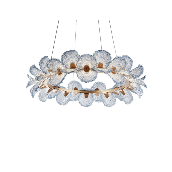 Michael Amini Lighting - Brisa 39" Round LED Chandelier - Ocean Blue / Bronze