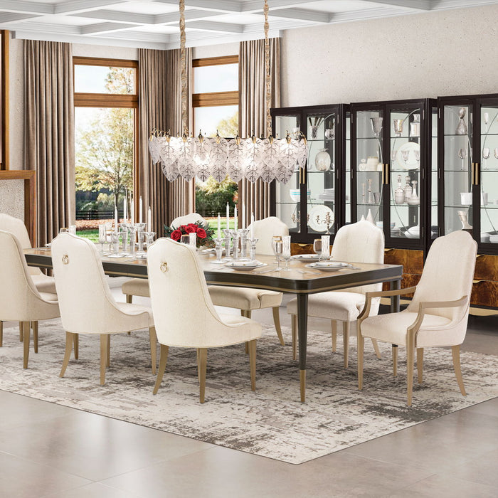 Michael Amini Lighting - Autumn 12-Light Rectangular Chandelier - Frost / Gold