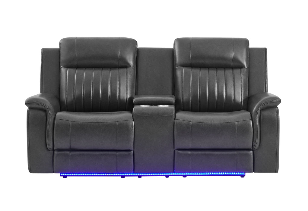 U8879 - 3 Piece Living Room Set (Sofa, Loveseat, Chair) - Charcoal