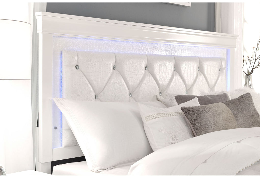 Pompei - Queen Bed With LED - White