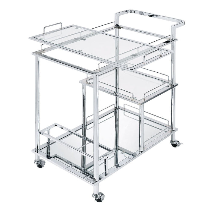 Splinter - Serving Cart - Clear Glass & Chrome