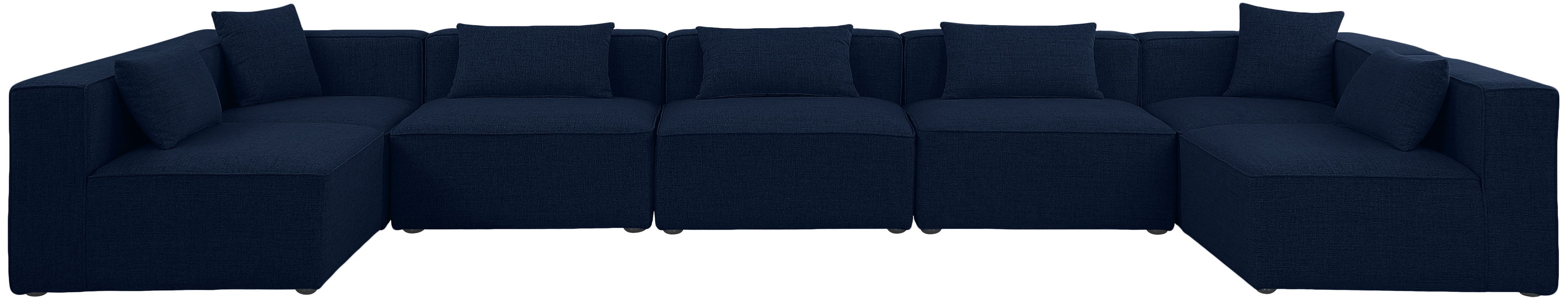 Cube - Linen 7 Piece Modular U-Shaped Sectional