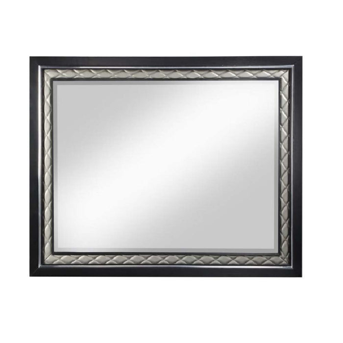 Nicola - Mirror - Silver Synthetic Leather & Black