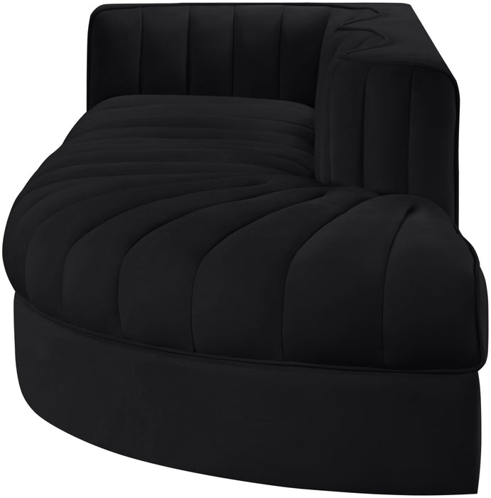 Rummi - Velvet Performance Fabric Upholstered 3 Piece Modular Sectional