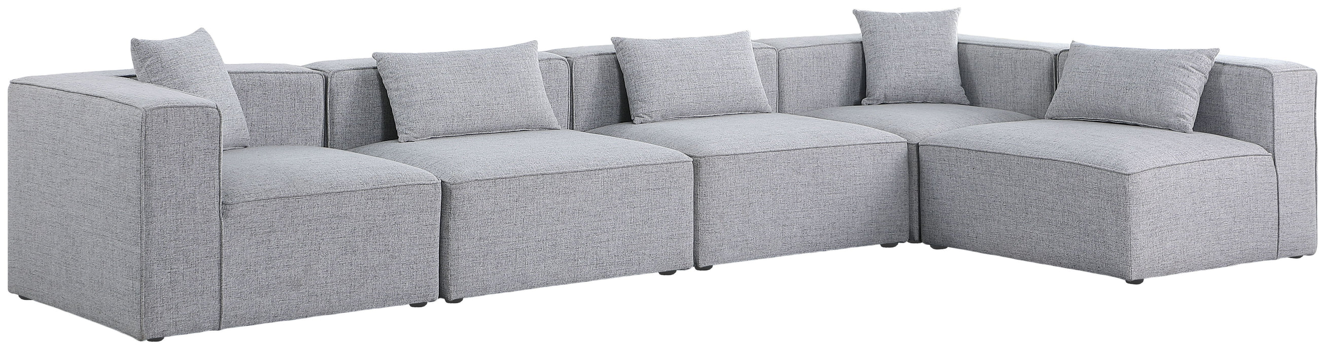 Cube - Linen 5 Piece Modular Sectional