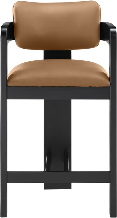 Sacha - Vegan Leather Upholstered Counter Stool With Black Base